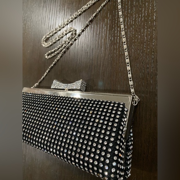 Black rhinestone Evening elegant clutch. Beautiful previously owned clutch - Picture 3 of 8